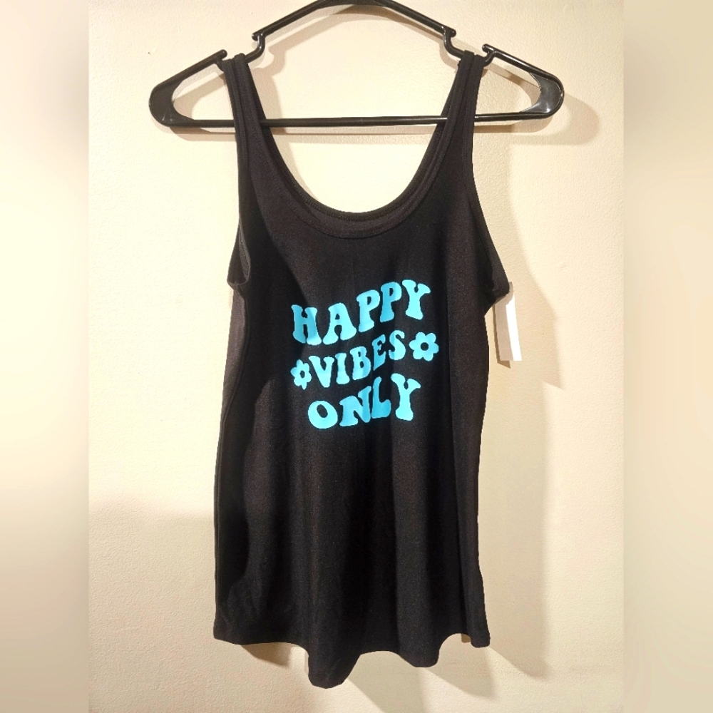 NEW! "Happy vibes only" medium tank top